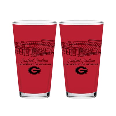  Georgia Bulldogs Indigo Falls Core Stadium Pint Glass 2-Pack