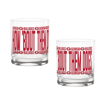 Indigo Falls Georgia Bulldogs Elevated Rocks Glass - Set of 2
