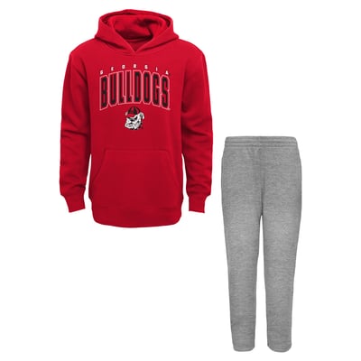 Georgia Bulldogs Outerstuff Infant Step By Step Hoodie & Pants Set - Red/Gray
