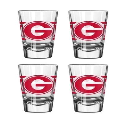 Georgia Bulldogs Logo Brands Four-Piece Stripe Shot Glass Set