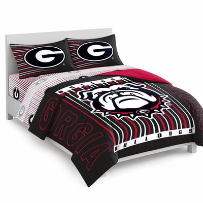 Logo Brands Georgia Bulldogs Momentum Bed In A Bag - Queen