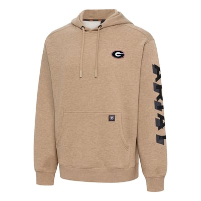  Georgia Bulldogs Ariat Rebar Lightweight Logo Hoodie - Oatmeal