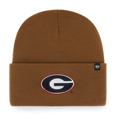 Georgia Bulldogs Carhartt x '47 Cuffed Knit Hat - Brown