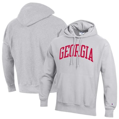 Georgia Bulldogs Champion Big & Tall Reverse Weave Fleece Pullover Hoodie Sweatshirt - Heathered Gray