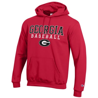  Georgia Bulldogs Champion Baseball Stacked Pullover Hoodie - Red