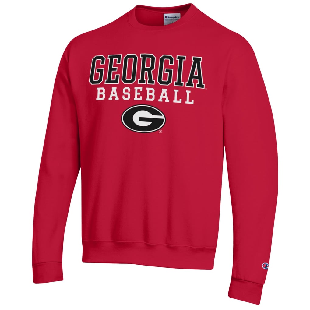 Georgia Bulldogs Champion Stack Logo Baseball Powerblend Pullover Sweatshirt - Red