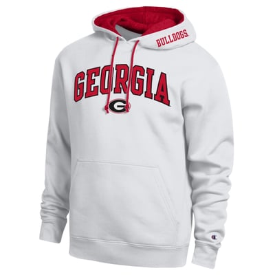  Georgia Bulldogs Champion Arch Tackle Twill Hoodie - White