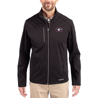  Georgia Bulldogs Cutter & Buck Evoke Recycled Honeycomb Fleece Full-Zip Jacket - Black