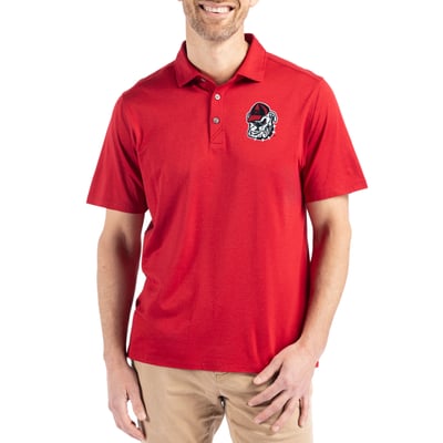 Georgia Bulldogs Cutter & Buck Coastline Epic Comfort Eco Recycled Polo - Red