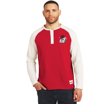 Georgia Bulldogs Darius Rucker Collection by Fanatics Henley Long Sleeve T-Shirt - Red/White
