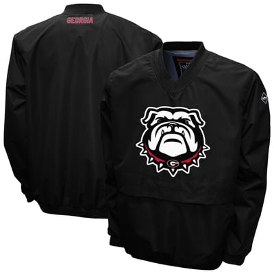 Georgia Bulldogs Franchise Club Big Logo Windshell V-Neck Pullover Jacket - Black