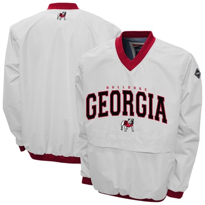 Georgia Bulldogs Franchise Club Member Windshell V-Neck Pullover Jacket - White