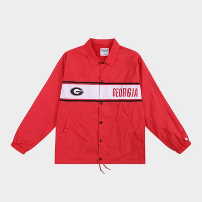 Georgia Bulldogs Homefield Striped Coaches Button-Up Jacket - Red