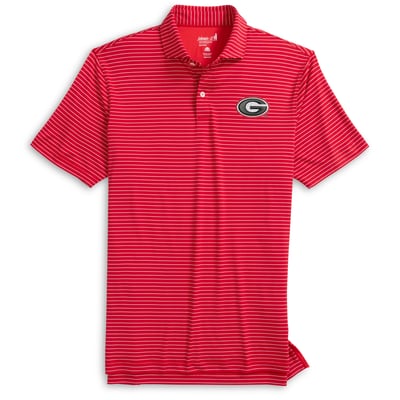  Georgia Bulldogs johnnie-O Beau Striped Polo - Red