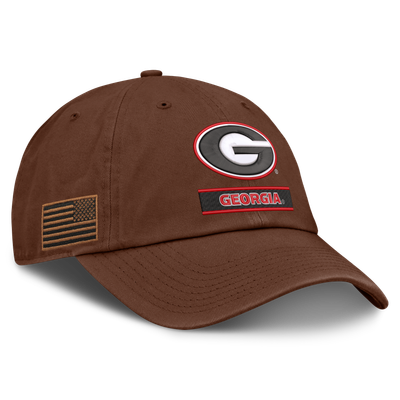 Georgia Bulldogs Nike 2026 Military Appreciation Club Adjustable Hat - Brown