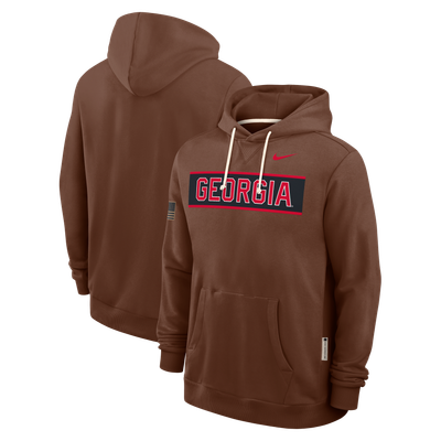 Georgia Bulldogs Nike 2026 Military Appreciation Sideline Standard Issue Dri-FIT Hoodie - Brown