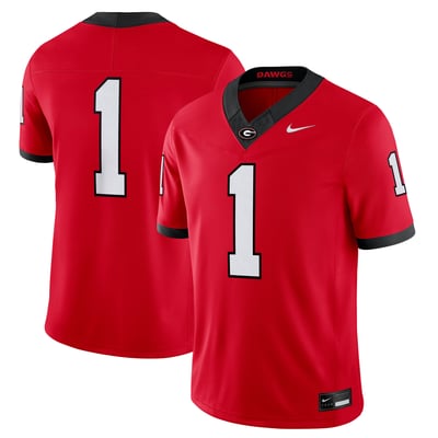#1 Georgia Bulldogs Nike Home Vapor F.U.S.E. Stitched Limited Jersey - Red