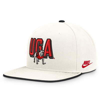  Georgia Bulldogs Nike Legacy Letter & Mascot Pro Snapback Hat - White