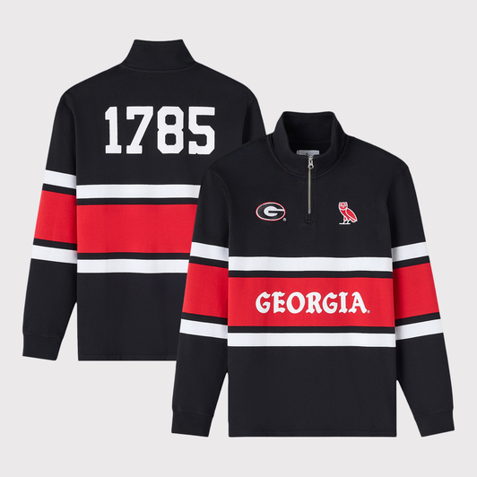 Georgia Bulldogs OVO Rugby Half-Zip Pullover - Black