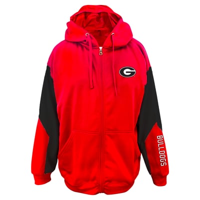 Georgia Bulldogs Profile Big & Tall Sleeve Block Full-Zip Hoodie - Red