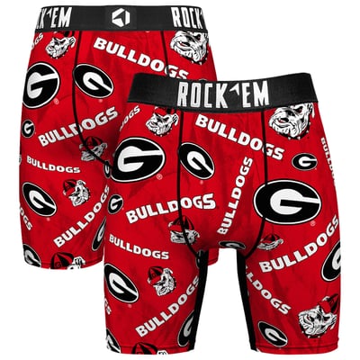  Georgia Bulldogs Rock Em All Over Logo Boxer Briefs - Red