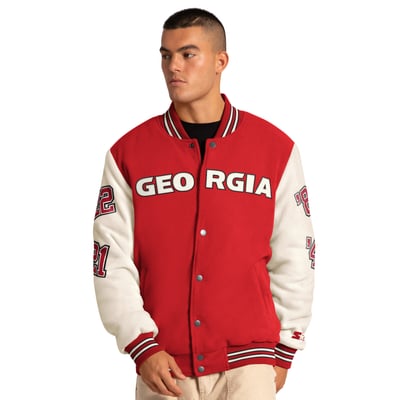 Georgia Bulldogs Starter Triple Crown Commemorative Full Snap Jacket - Red