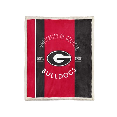 Georgia Bulldogs Pegasus Block Stripe 50" x 60" Ultra Cozy Sherpa Blanket