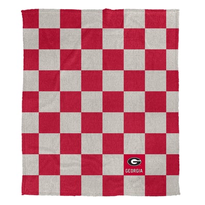 Georgia Bulldogs Pegasus Checkered Logo Patch 50" x 60" Cozy Knit Blanket