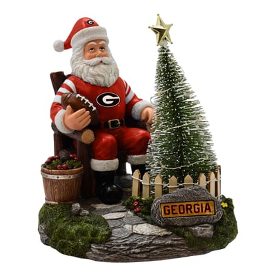 Georgia Bulldogs The Memory Company Santa Figurine with LED Tree