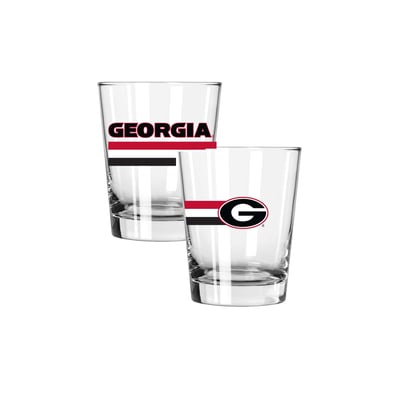 Georgia Bulldogs The Memory Company Two-Piece 15oz. Big Stripes Double Old Fashioned Glass Set