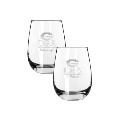 Georgia Bulldogs The Memory Company Two-Piece 15oz. Classic Crew Stemless Wine Glass Set