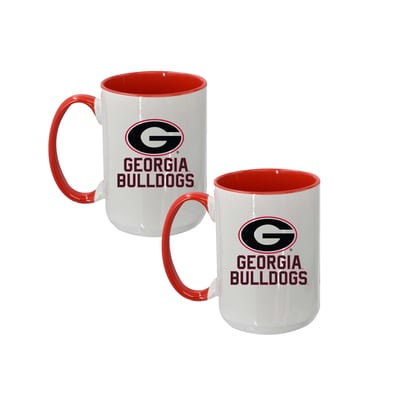 Georgia Bulldogs The Memory Company Two-Piece 15oz. Logo Coffee Mug Set