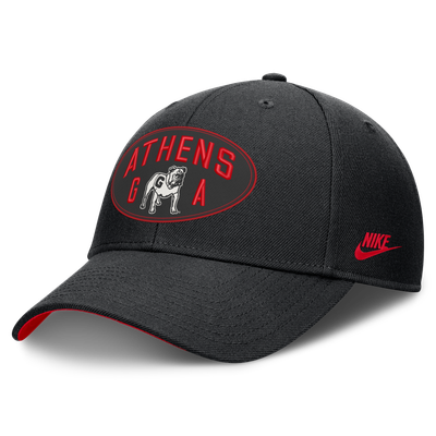  Georgia Bulldogs Nike Unisex Legacy Letter & Location Rise Adjustable Hat - Black