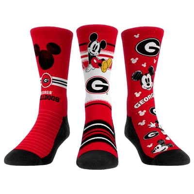  Georgia Bulldogs Rock Em Unisex Disney Three-Pack Crew Socks - 