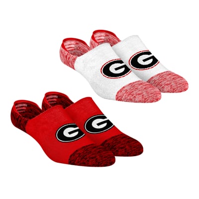 Georgia Bulldogs Rock Em Unisex Two-Pack Marl No-Show Socks