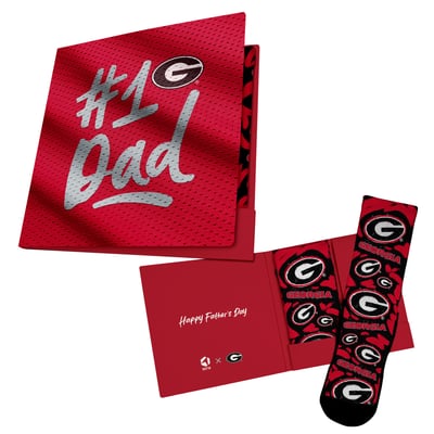  Georgia Bulldogs Rock Em Unisex #1 Dad Gift Card Socks - Red