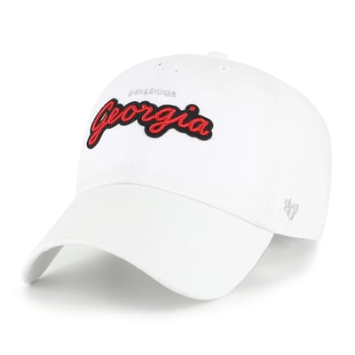 Georgia Bulldogs '47 Women's Trendy Script Clean Up Adjustable Hat - White