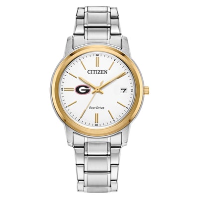Georgia Bulldogs Citizen Watch Women's Eco-Drive Two-Tone Steel Watch