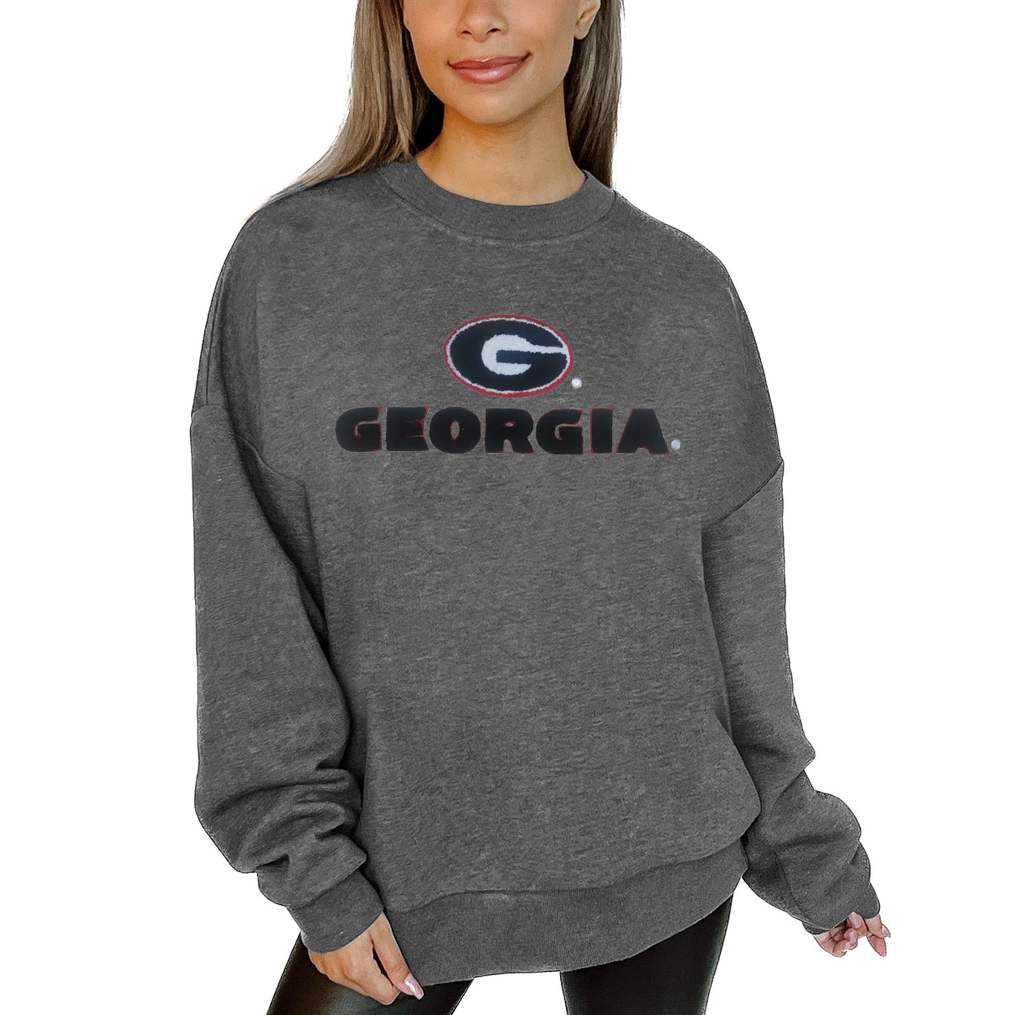 Georgia Bulldogs Gameday Couture Women's Rebound Fleece Pullover Sweatshirt - Charcoal