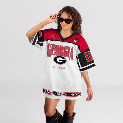 Georgia Bulldogs Gameday Couture Women's Hustle Mode Jersey Dress - White