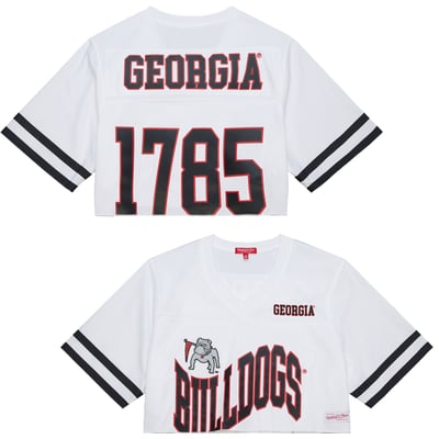 Georgia Bulldogs Mitchell & Ness Women's Cropped Fashion Jersey - White