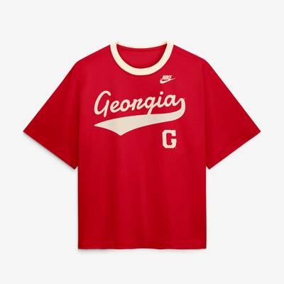 Georgia Bulldogs Nike Women's Legacy Fight Song Boxy T-Shirt - Red
