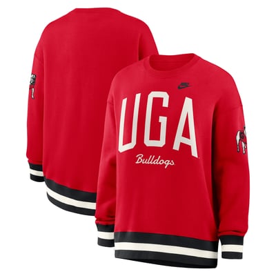  Georgia Bulldogs Nike Women's Oversized Legacy Arch Phoenix Sweatshirt - Red