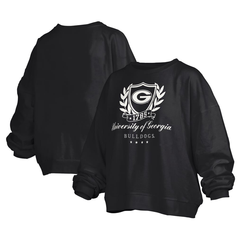 Georgia Bulldogs Pressbox Women's Big Aug Script Janice Oversized Pullover Sweatshirt - Black