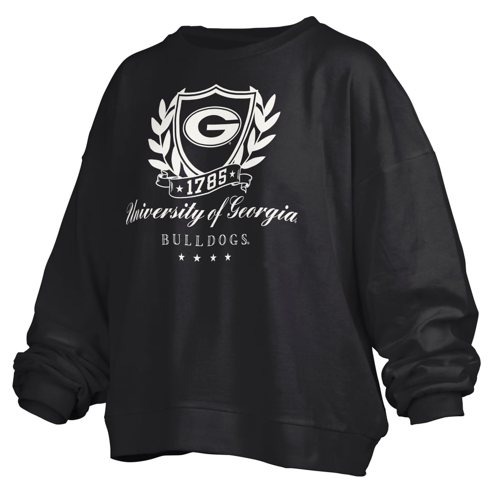 Georgia Bulldogs Pressbox Women's Big Aug Script Janice Oversized Pullover Sweatshirt - Black