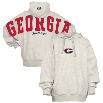 Georgia Bulldogs Pressbox Women's Belvedere Oversized Hoodie - Gray
