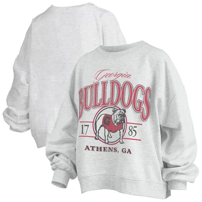 Georgia Bulldogs Pressbox Women's Oversized Vinson Melange Janise Sweatshirt - Heather Gray