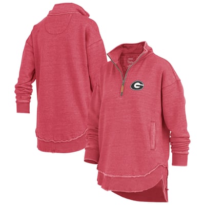 Georgia Bulldogs Pressbox Women's Northfork Sojourn Poncho Quarter-Zip Sweatshirt - Red