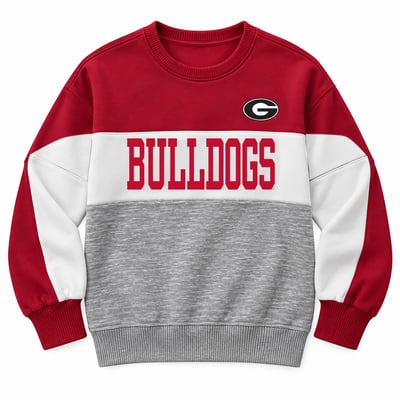 Georgia Bulldogs Profile Women's Plus Size Trio Sweatshirt - Red/Heather Gray