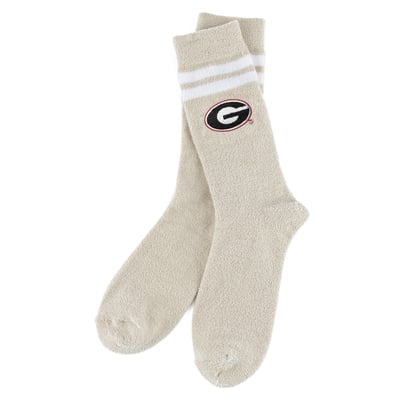 Georgia Bulldogs ZooZatz Women's Victory Plush Socks - Cream